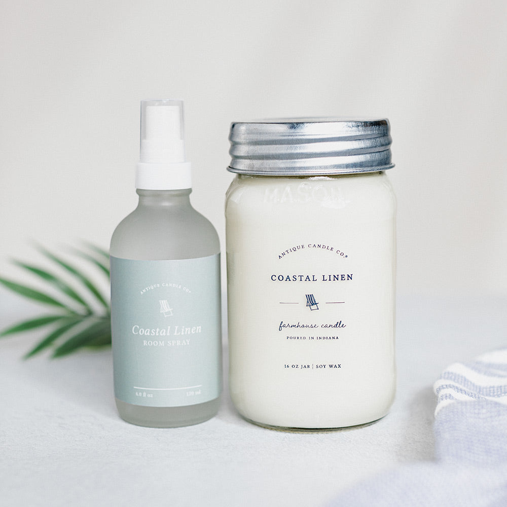 Coastal Linen Candle & Room Spray Set