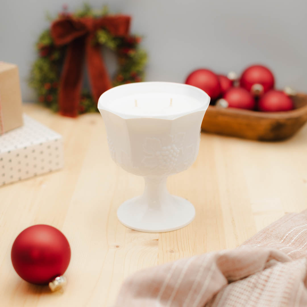 Tree Farm - Milk Glass Serving Dish