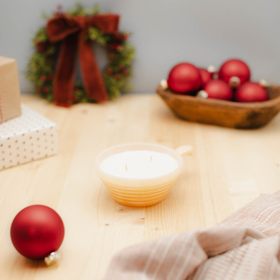 Good Tidings - Orange Milk Glass Soup Dish