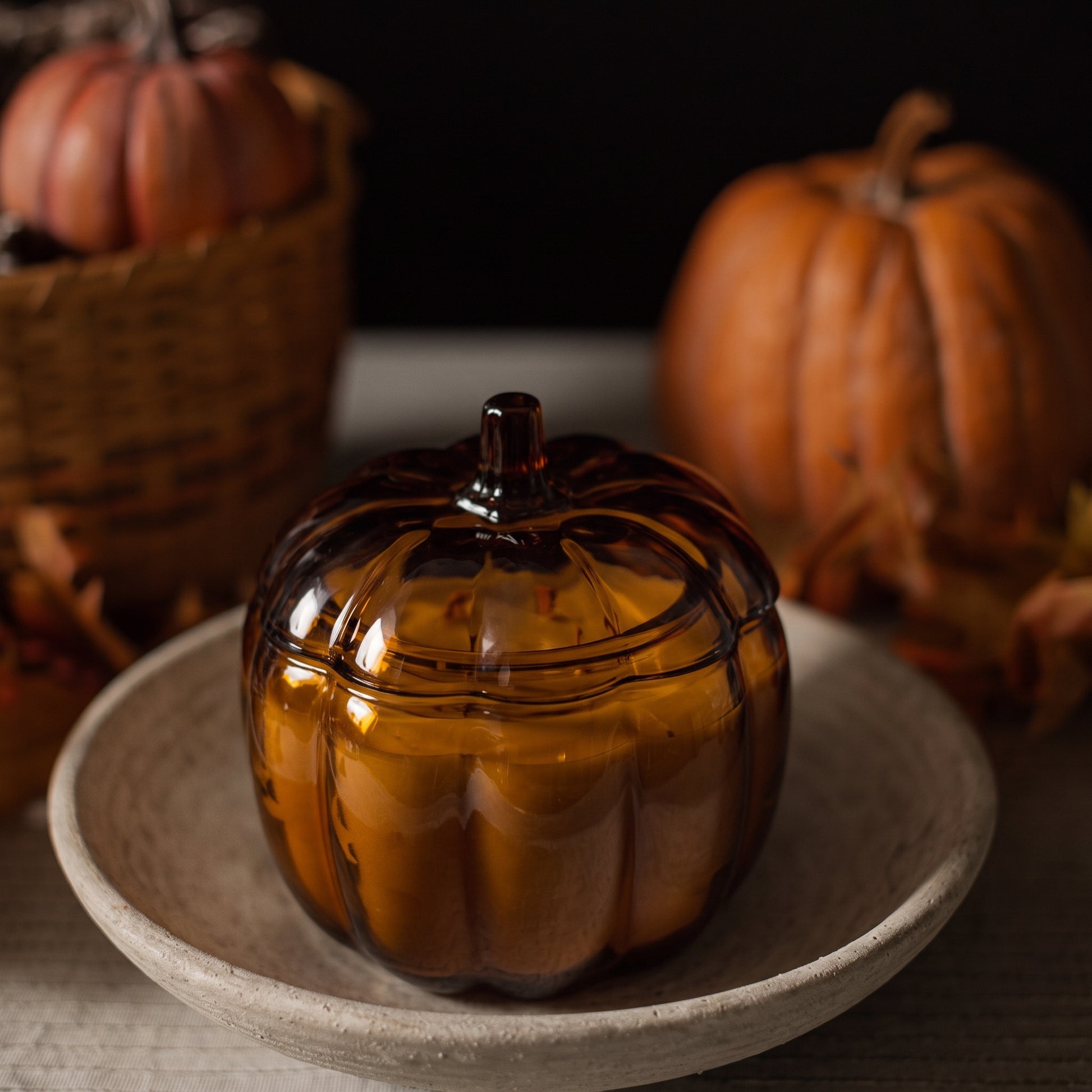 Glass Pumpkin candle