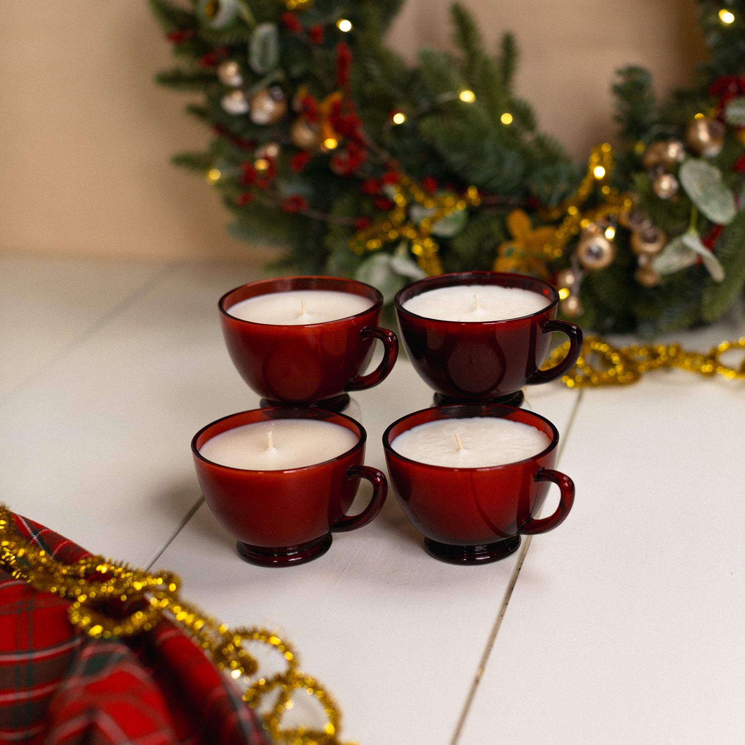 Red Teacup Set