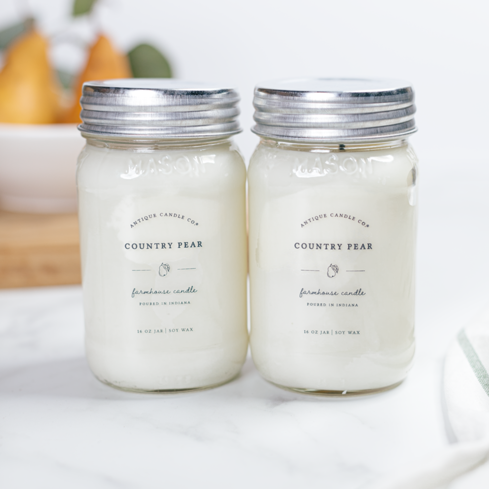 Soy Wax Mason Jar Candle - Country Pear - Thumbnail 3