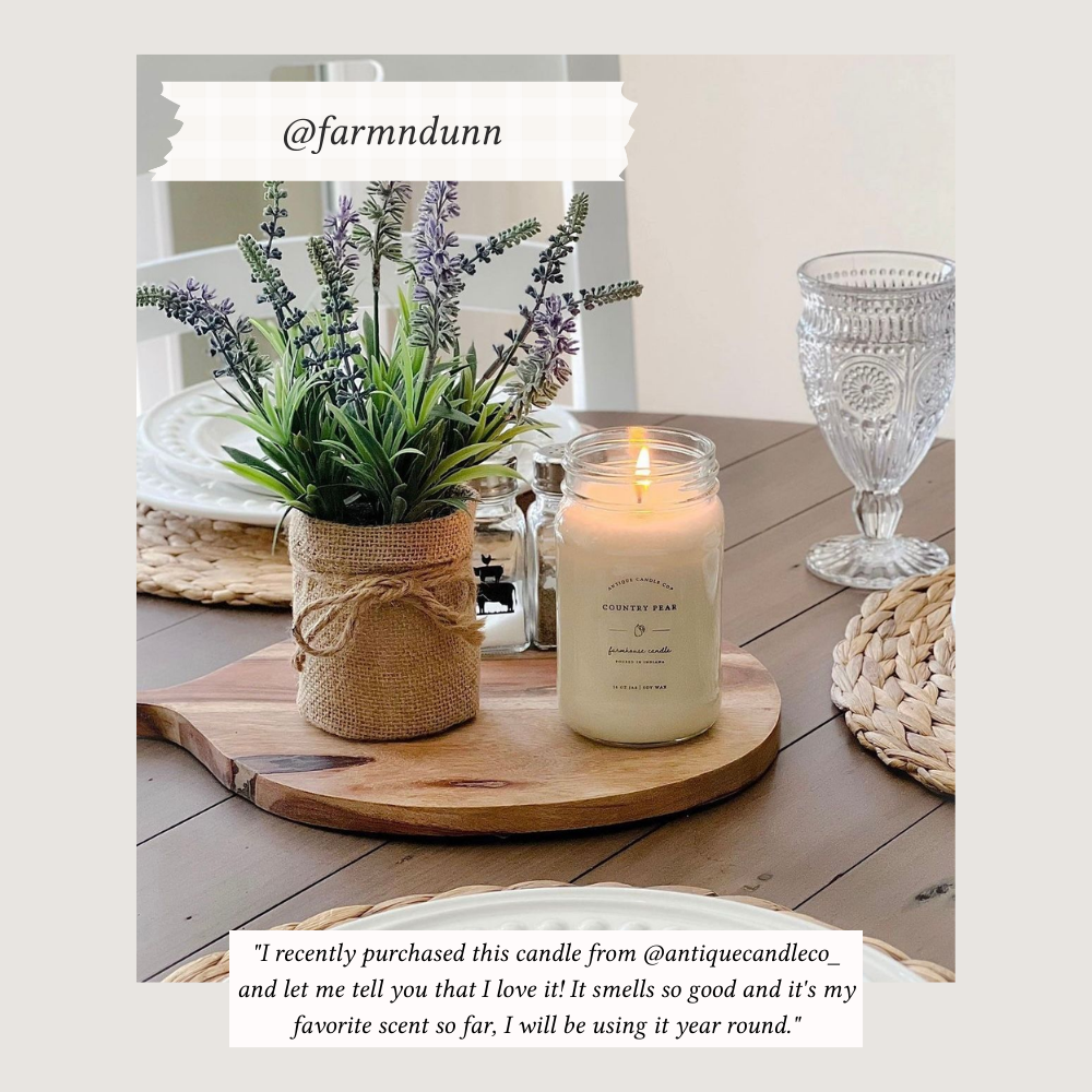 Soy Wax Mason Jar Candle - Country Pear - Thumbnail 4