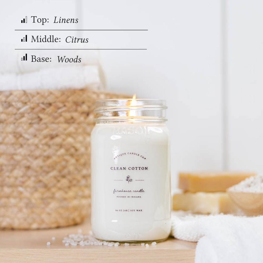 Fresh Linen Scented Candle Cotton Scented Candle Clean Linen Candle Fresh  Scented Candle Soy Candle Clean Candle 