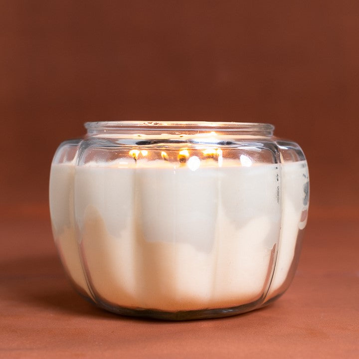 Glass Pumpkin candle