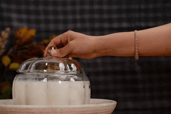 Glass Pumpkin candle