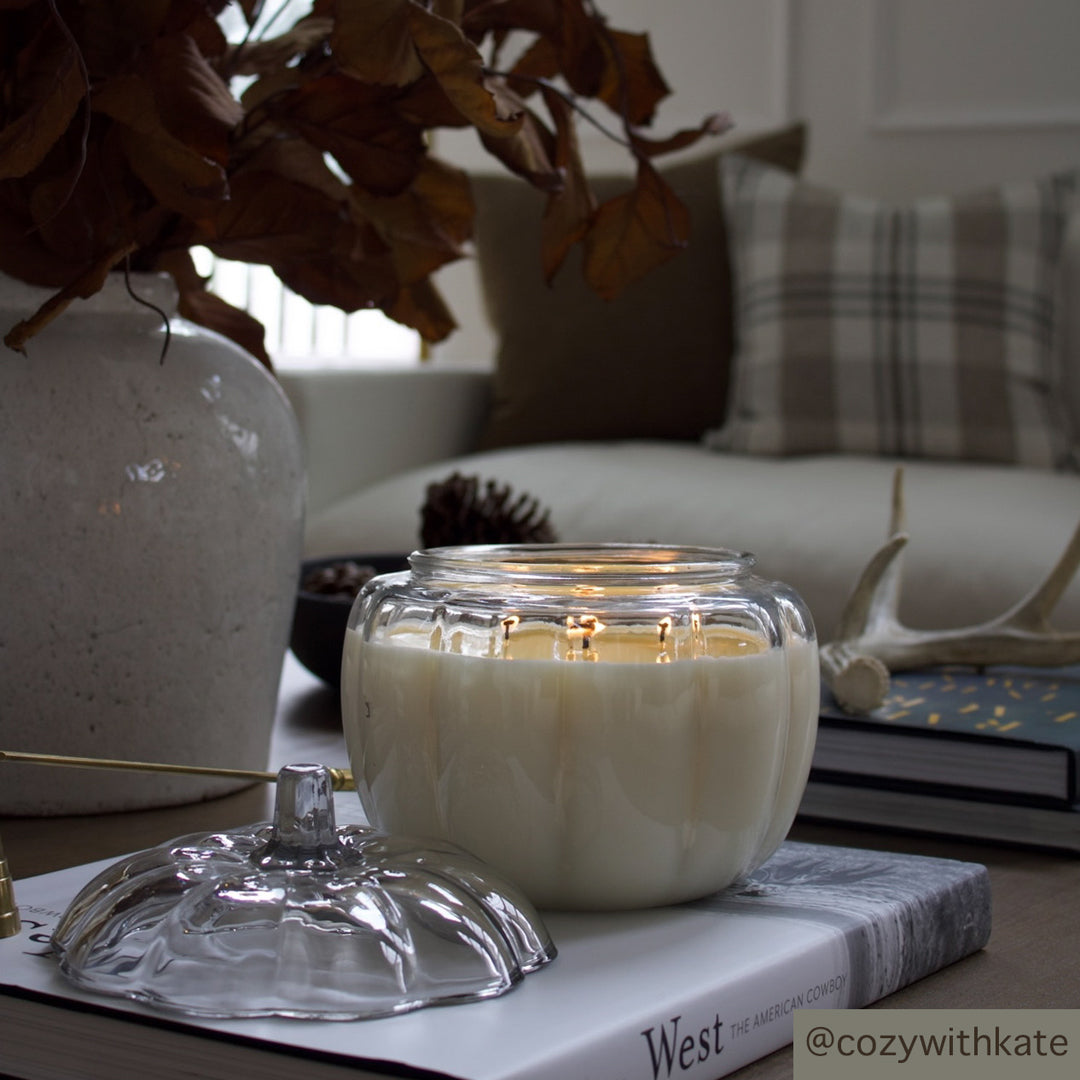 Glass Pumpkin candle