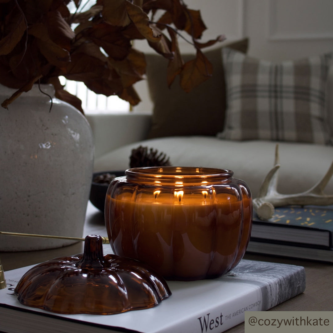 Glass Pumpkin candle