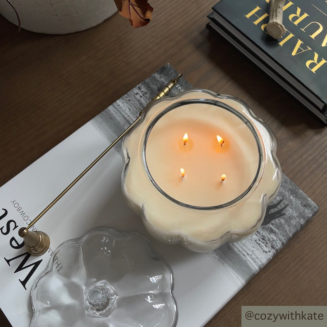 Glass Pumpkin candle