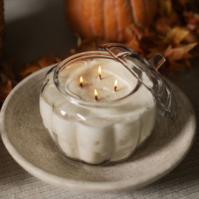 Glass Pumpkin candle