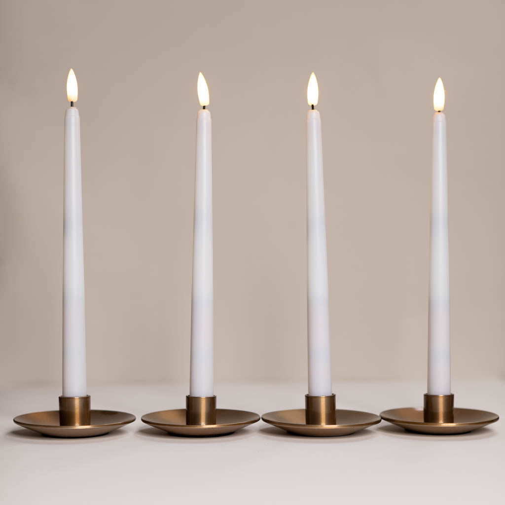 Taper Candles + Gold Stands Set