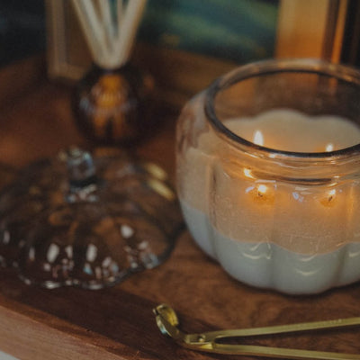 Glass Pumpkin candle