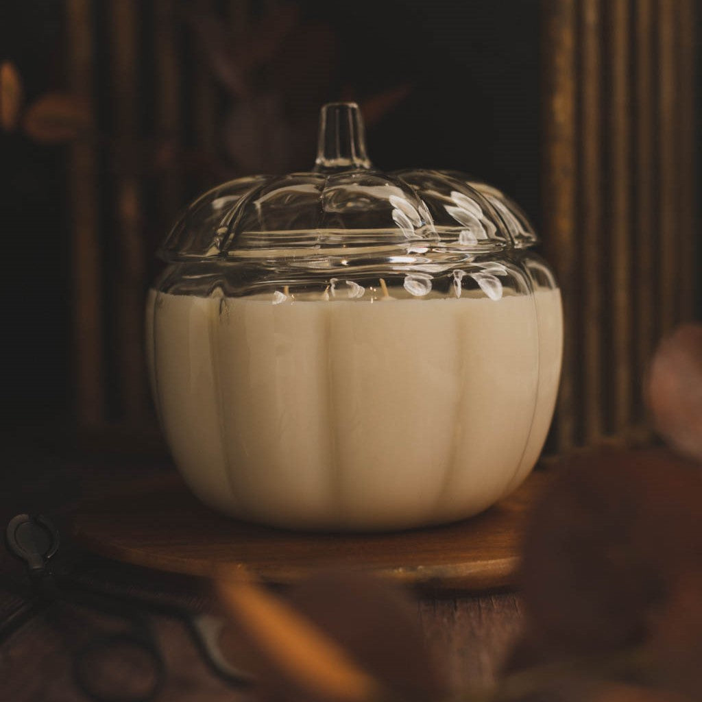 Glass Pumpkin candle