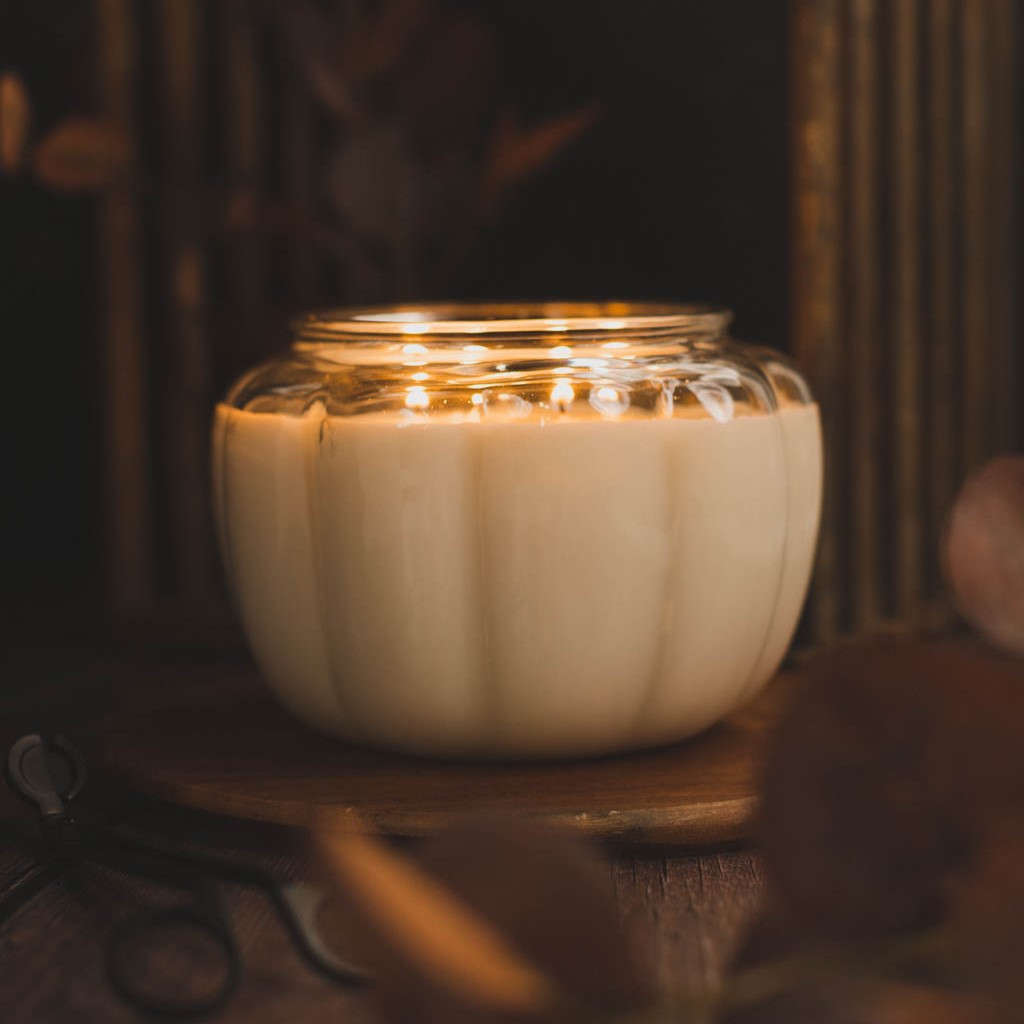 Glass Pumpkin candle