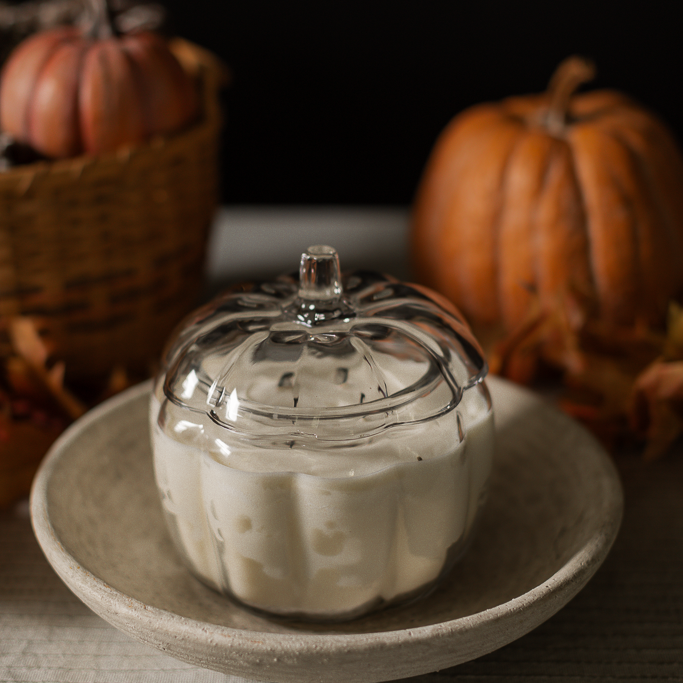 Glass Pumpkin candle