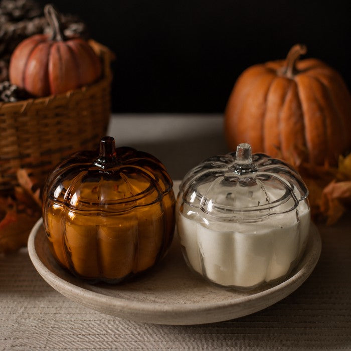 Glass Pumpkin candle