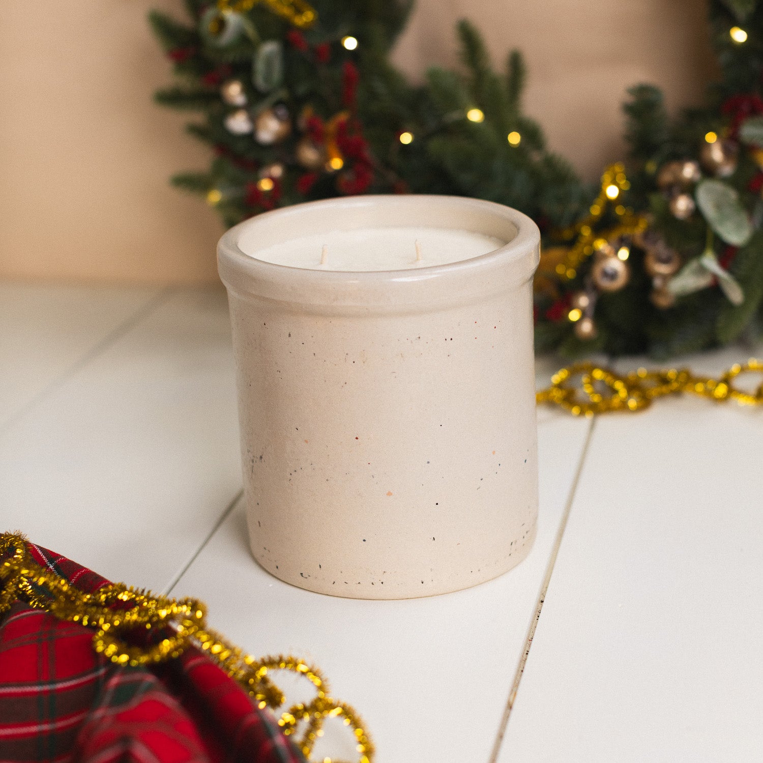 Christmas Day - Roseville Ceramic Crock