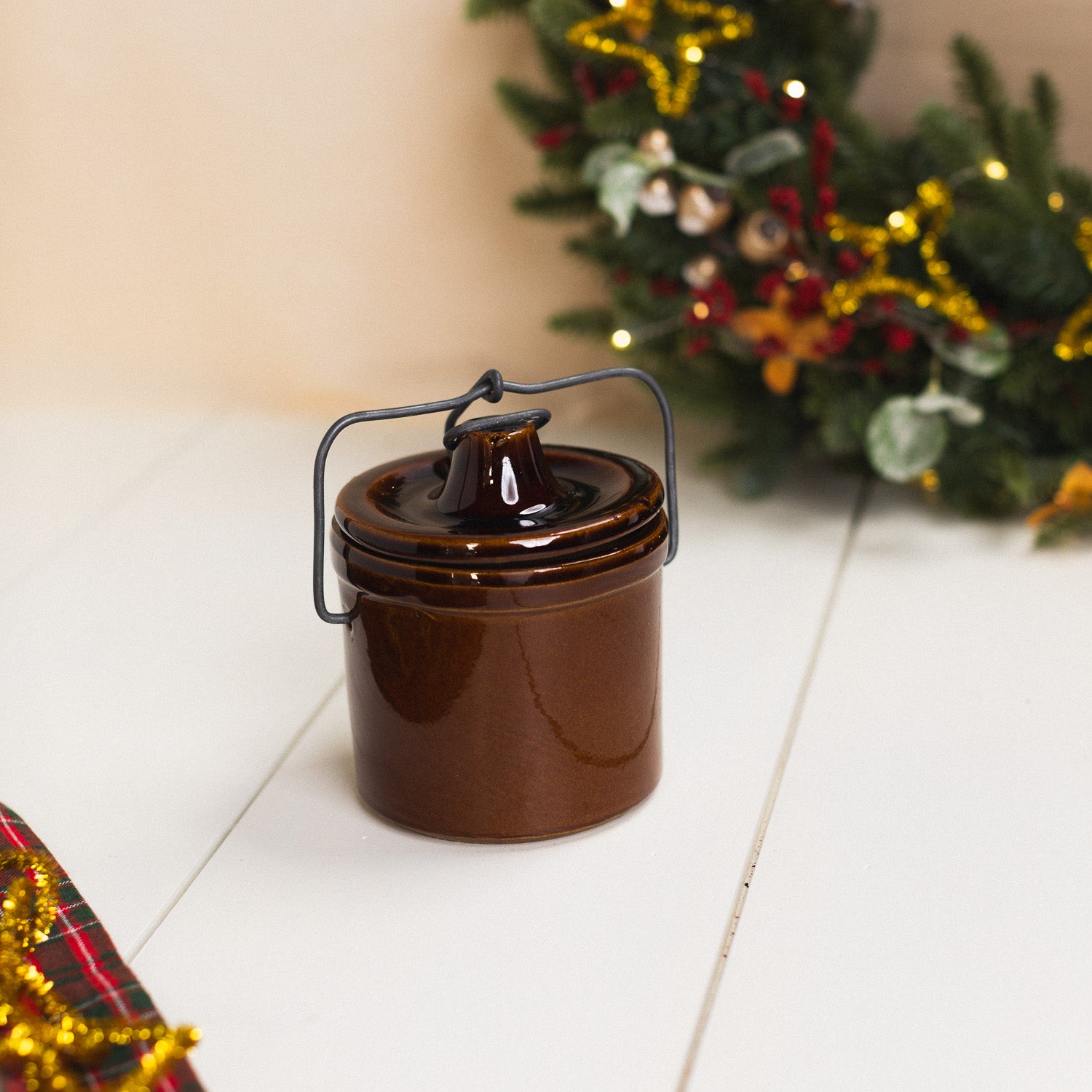 Peppermint Bark - Brown Crock